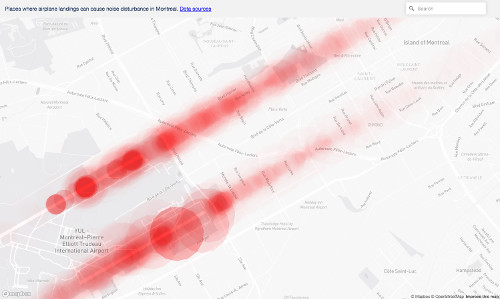 Screenshot of Project airplane airport noise map